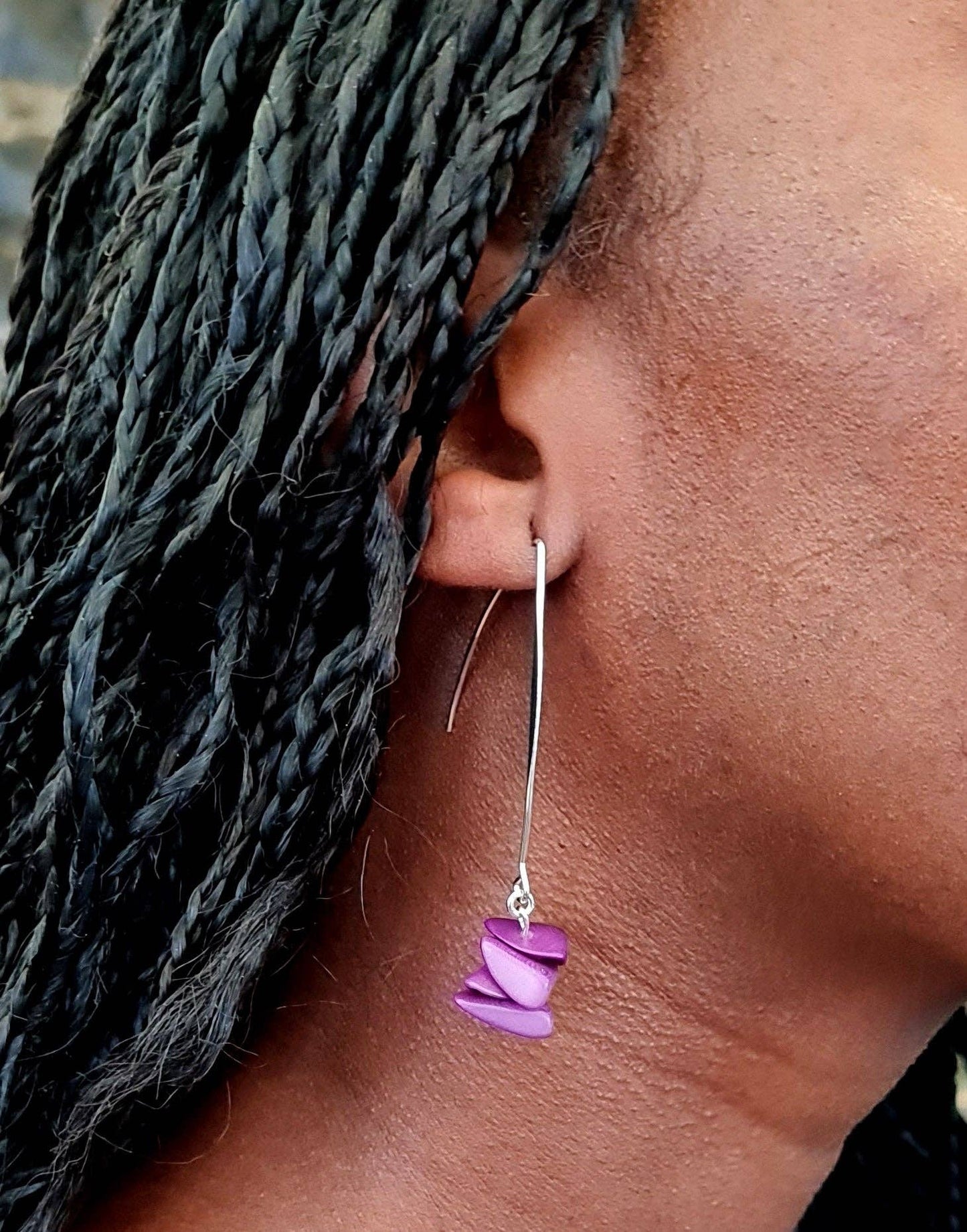Pretty Pink Eco-Jewellery - Tagua Shavings Drop Earrings: Orange