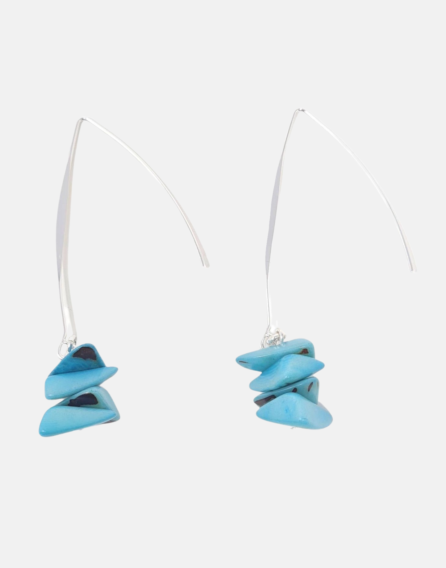 Pretty Pink Eco-Jewellery - Tagua Shavings Drop Earrings: Green